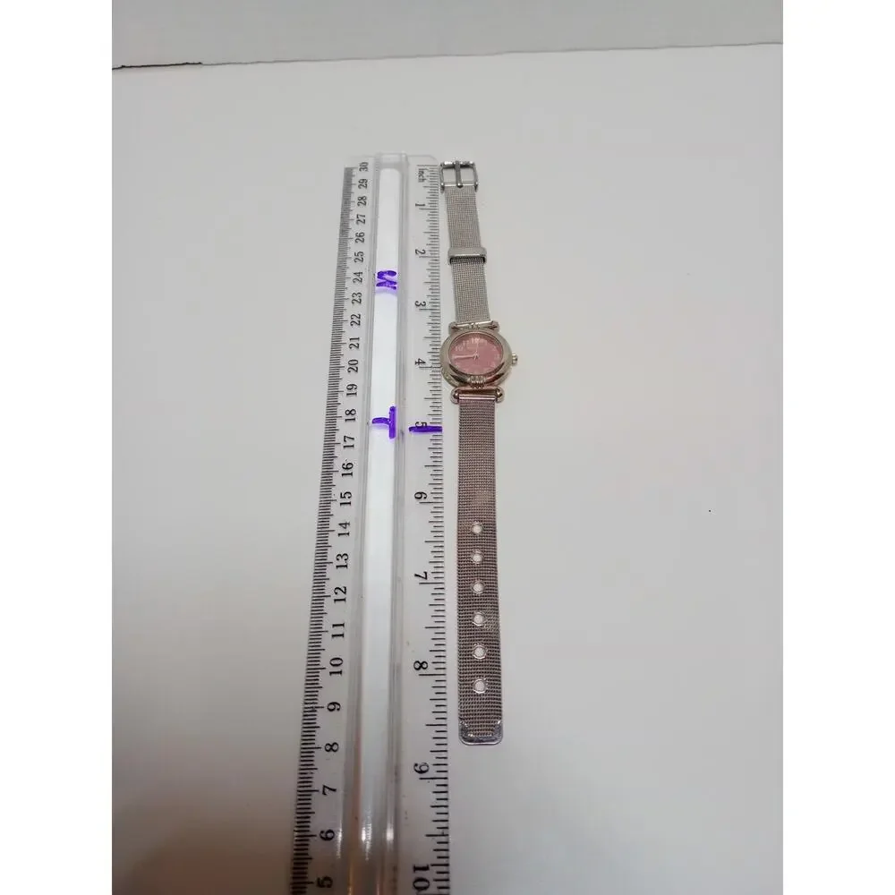 Rumours Pink Faced Metal Band Women's Watch Tested